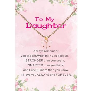 Imagem de Presentes para mãe, avó, avó, tia, colar, filha, neta, irmã, sobrinha, colares de borboleta, para mulheres, One Size, Aço inoxidável, Sem Pedra Preciosa