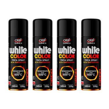 Imagem de Kit com 4 Tintas Spray Alta Temperatura para RodaEscapamentoMotorForno