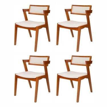 Imagem de Kit 4 Cadeiras Madeira Maciça e Estofada Ímola Authentic Espresso Móve