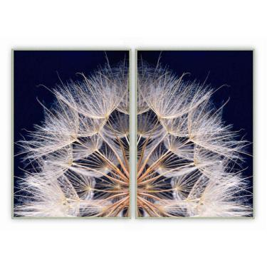 Imagem de Kit Com 2 Quadros Decorativos Dente De Leão Com Moldura Para Sala Quarto Escritório 67x92 Floral 001