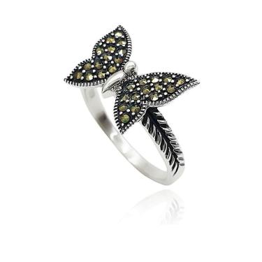 Imagem de Anel Borboletas Com Marcassitas Prata 925