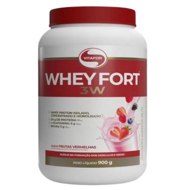 Imagem de Whey Fort 3W Frutas Vermelhas Vitafor 900g