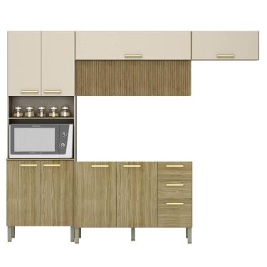 Imagem de Armário De Cozinha 5 Peças Urban04 Balcão Sem Tampo 120cm Z06 Freijó/vanilla - Mpozenato