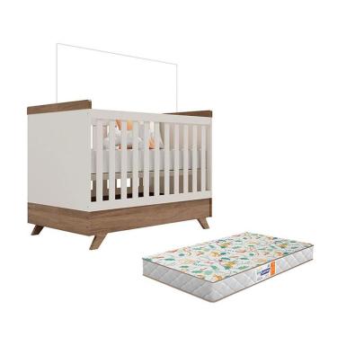 Imagem de Berço Americano Vitória Off White Carvalho Com Colchão Gazin - Carolina