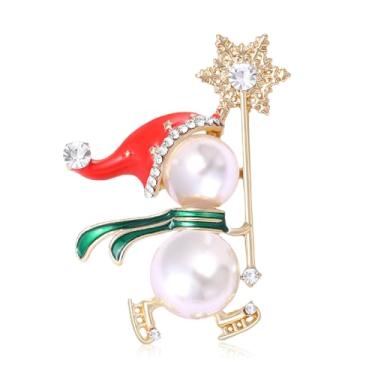 Imagem de Broche de Natal para mulheres, strass de cristal esmaltado, árvore de doces, alfinete de lapela, broches de Natal, acessórios de meia bijuteria de Natal para férias de Natal, Large, Tecido, Sem Pedra