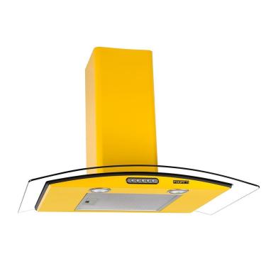 Imagem de Coifa De Parede 75cm Vidro Curvo Slim Fogatti Amarelo