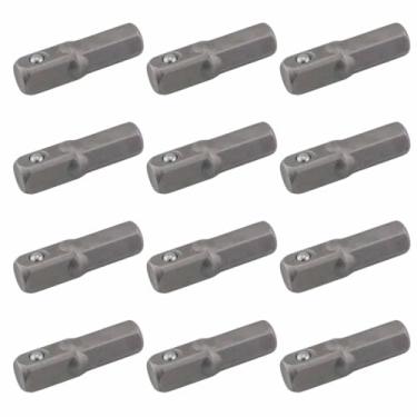 Imagem de Ruiwaer 12 peças, haste sextavada de 1/10.2 cm para barra de extensão de soquete de acionamento quadrado, haste de conexão de aço cinza, adequada para furadeiras e chaves de fenda