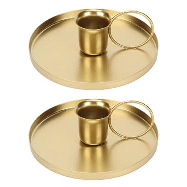 Imagem de Conjunto de suporte de vela de ferro dourado retrô elegante mesa de aromaterapia suporte de vela perfumado para sala de estar, escritório, quarto, estúdio de ioga, sala de