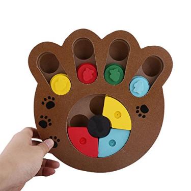 Imagem de Yctze Brinquedo Interativo de Madeira para Animais de Estimação para Cães e Gatos - Dispensador Multifuncional de Guloseimas para Cachorrinhos Com Design de Compartimento (Pata)