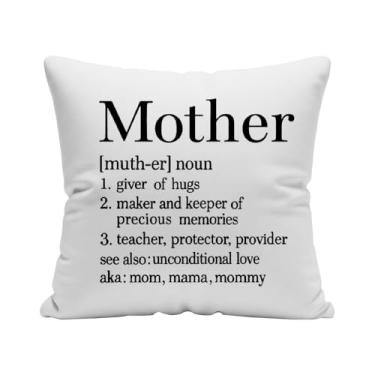 Imagem de wtisan Capa de almofada de presente para mãe, 45,7 x 45,7 cm, melhores presentes para mãe e filho, para o dia das mães, aniversário, Natal, fronha decorativa com envelope de presente