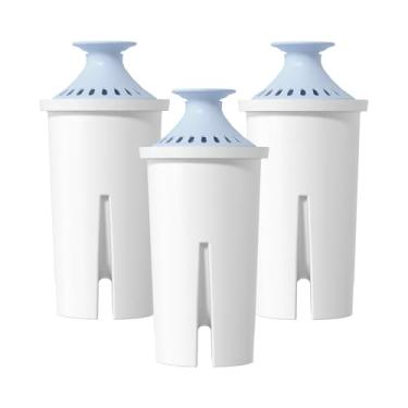 Imagem de Overbest Filtro de água alcalina, substituição para jarras e dispensadores Brita, Brita Classic 35557, OB03, Mavea 107007 e Amazon Basics jarra de 10 xícaras, inclui 3 filtros