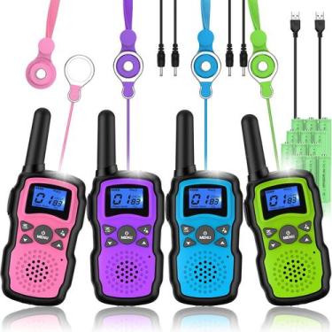 Imagem de Walkie Talkies Wishouse M8 recarregável para crianças/adultos, pacote 