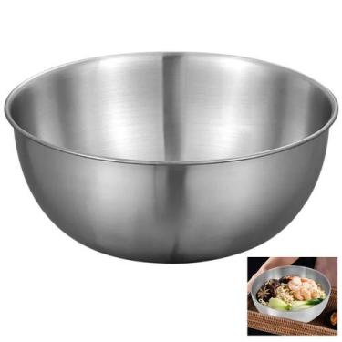 Imagem de Tigela Bowl Inox Cumbuca Bacia Multiuso Receita Preparo Salada Fruta R