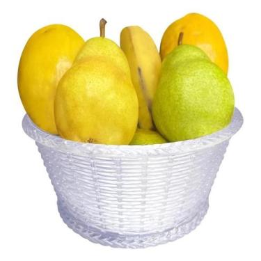 Imagem de Saladeira Fruteira Trançada Porta Pães Acrílico Mesa 25cm - KEITA