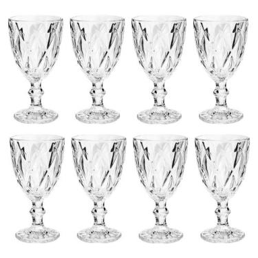 Imagem de 8 Taça Diamante Copo Vidro Transp 300ml - ECO'S