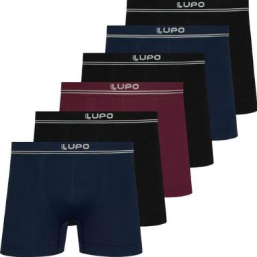 Imagem de Kit 6 Cuecas Boxer Lupo Masculina Poliamida Sem Costura Atacado Box Or