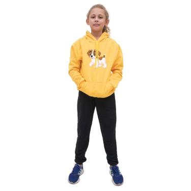 Imagem de Conjunto de Moletom Menina Infantil Estampa de Cachorro Com Calça Confortavel Para Passeio