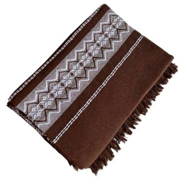 Imagem de Manta para Sofá Luxo Premium 240x180 cm – Capa de Sofá Super Macia em Algodão para Conforto e Estilo (MARROM XIQUE DETALHE)