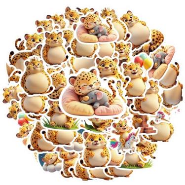 Imagem de 35 peças de adesivos de animais leopardo adesivos de graffiti adoráveis adesivos DIY para telefone faça você mesmo, guitarra, notebook, mala, laptop, bagagem, álbum de recortes, adesivo diário