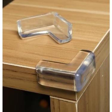 Imagem de Conjunto de protetores de canto para móveis, embalagem com 10 peças, resistentes a impactos, transparentes e flexíveis(V quina)