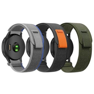Imagem de Pulseiras de relógio de nylon Trail Loop compatíveis com Garmin Forerunner 55/165/Vivoactive 5 masculinas e femininas, pulseira esportiva macia de 20 mm ajustável para Garmin Venu Sq 2/Sq/Venu 2 Plus