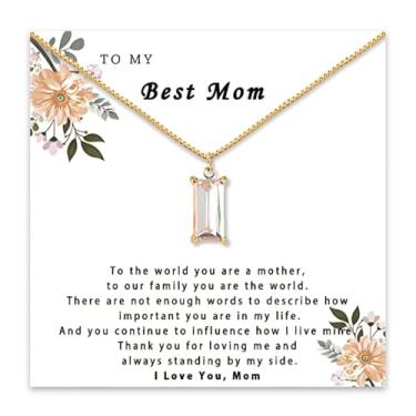 Imagem de Embtrem Colar de mãe e filha, pedra do mês de nascimento, colares de ouro para mulheres, presente para filha, mãe, irmã, presente de aniversário, Zinco, Sem Pedra Preciosa