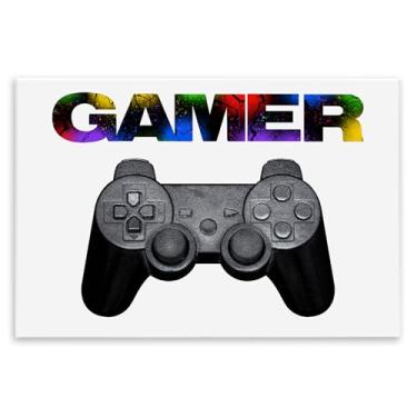 Imagem de Stupell Industries Gamer with Rainbow Splatter Wall Plaque Art, design por Marcus Prime, 13 x 19