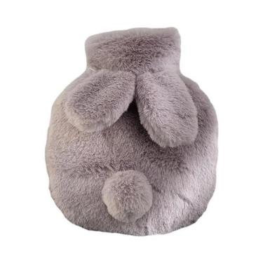 Imagem de Bolsa De Água Quente De Pelúcia De Coelho Fofa De 300ML Com Capa, Aque