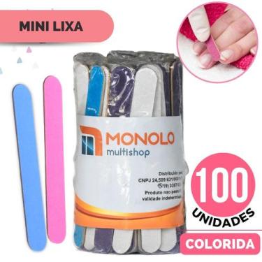Imagem de 100 Lixas de Unha Mini Descartáveis Manicure Pedicure Profissional 8 c