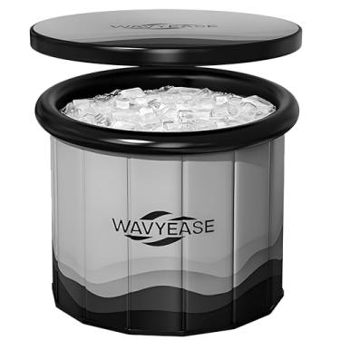 Imagem de WAVYEASE Banheira de gelo recentemente atualizada para atletas (cinza ondulado)
