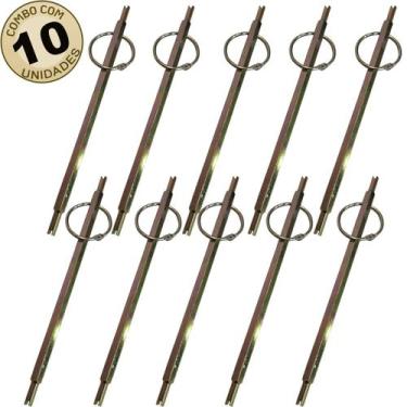 Imagem de Kit 10 Tarracha Longa Saca Válvula Pneu Sextavada Dois Lados - ROTTA 3