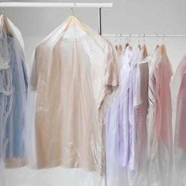 Imagem de 5 peças de roupas sazonais saco de pó espesso para uso doméstico PE transparente capa de terno visível capa de armário de roupas, 60 * 90 cm