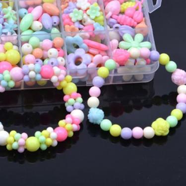 Imagem de Generic Kit de Fabricação de Joias para Meninas, Conjunto de Artesanato Com Pulseira de Miçangas DIY Com 24 Grades, Brinquedo Educativo para Crianças, Material Acrílico (Tipo 1)