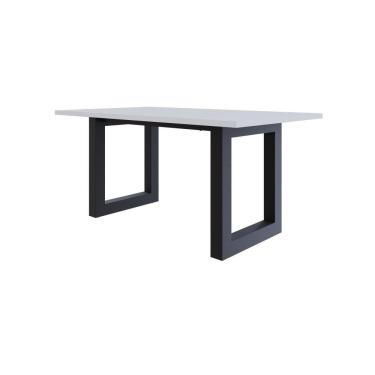 Imagem de Mesa De Jantar Bronx R 160x90x77cm Brmj9160r Branco Tx - Est.preta Branco Tx/est.preta
