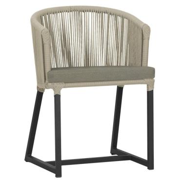 Imagem de Cadeira De Jantar Noronha Alumínio Preta E8 Trama  Rami