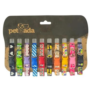 Imagem de Coleira para pet cachorros filhotes de identificação cartela com 10 unidades