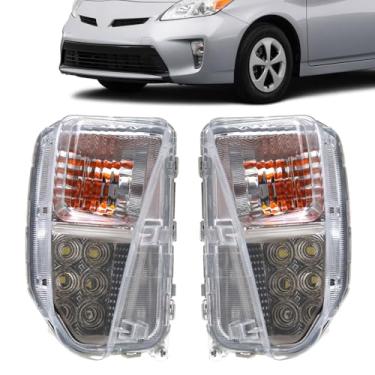 Imagem de DEWHONETE Lâmpada de seta de luz de neblina compatível com Toyota Prius 2012-2015 Substituição para 8151147060 8152147060 DRL Conjunto de lâmpada de neblina lado do motorista e passageiro com lâmpadas
