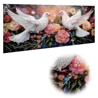 Imagem de Reofrey Kits de arte de diamante grande de forma especial DIY para adultos pombas, kits de pintura de diamantes grandes para adultos, tela bordada de ponto cruz de strass para artesanato, decoração de