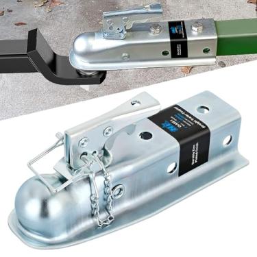 Imagem de Nilight Acoplador de reboque reto com trava de segurança e corrente para bola de engate de 5 cm, canal de 5 cm, 1,587 kg, acoplador de lingueta de reboque resistente para instalação de perua, caminhão