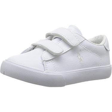 Imagem de Polo Ralph Lauren Tênis infantil unissex Easton Ez, Branco triplo, 8.5 Toddler