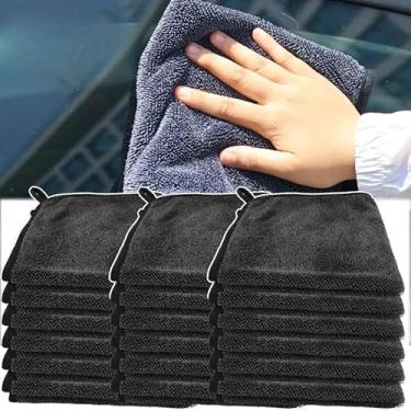 Imagem de Toalha de lavagem de carro super absorvente de microfibra toalha de secagem dupla face toalha automotiva acessórios para carros (40 x 40 cm)