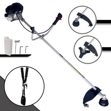 Imagem de Roçadeira Robusta Com Sistema Anti-Vibração Toyama RT43LB25A À Gasolina 2T 43cc 1,7HP 10.000rpm 2 Opções de Corte Com Lâmina 3 Pontas + Carretel Nylon