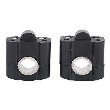Imagem de Tbest Braçadeiras de elevação de guidão de motocicleta CNC usinado em liga de alumínio de alta resistência durável para quadriciclos de bicicleta suja com 28 mm 1/8 polegada (guidão em relevo/preto)