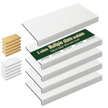 Imagem de Sortique Capas de prateleira de arame de PVC de 5 camadas – capas de rack de arame para prateleiras, forros de prateleira para despensa, armário, banheiro e cozinha, à prova d'água, resistente a