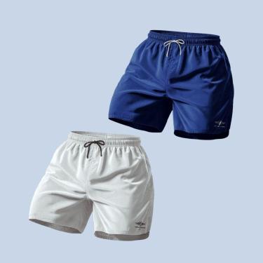 Imagem de Kit 2 Shorts Bermuda Mauricinho Masculino Praia Academia Básico Casual-Masculino