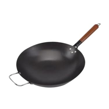 Imagem de Ｂｅｓｇａ Ferro Wok Antiaderente Wok Multifuncional Menos Óleo Frigideira Frigideira Wok para Barracas de Comida Casa Sala de Jantar Restaurante, Alça de Assistência Xxl