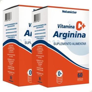 Imagem de Kit 2 Potes Arginina Vitamina C Suplemento Alimentar Natural 100% Puro