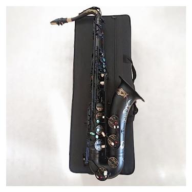 Imagem de Saxofone Tenor Profissional Preto Ouro B Flat Tune Saxofone Instrumento de Sopro com Estojo