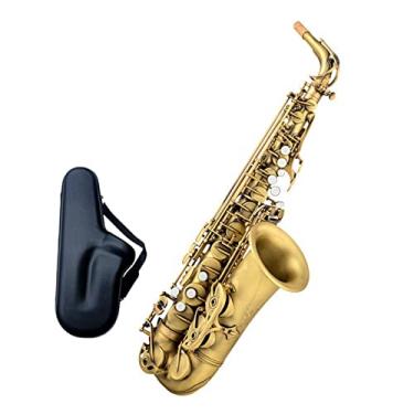 Imagem de Saxofone alto antigo banhado a cobre E-Flat Instrumento Musical Profissional com Bocal Reed Neck