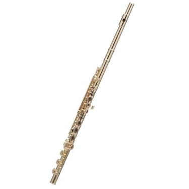 Imagem de Flauta Flauta Requintadamente Banhado a Ouro 17 Abertos Chave C Branco Cobre Prático Corpo Instrumento de Sopro